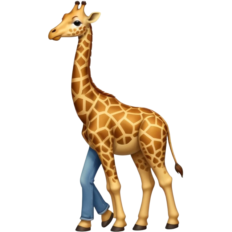 anthropomorphised giraffe wearing jeans and a t-shirt, walking upright emoji