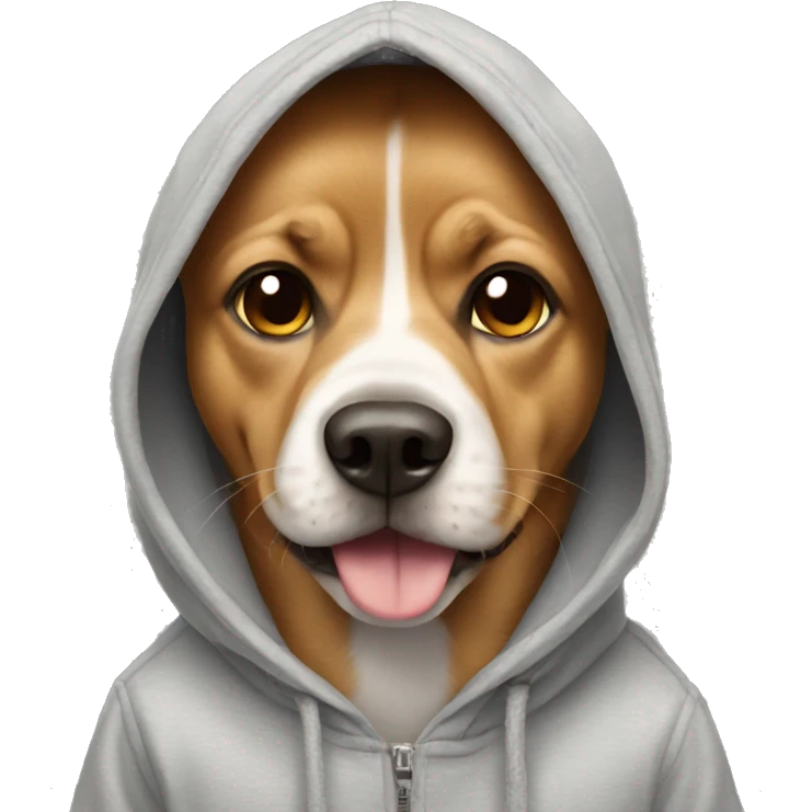 Dog wearing hoodie emoji