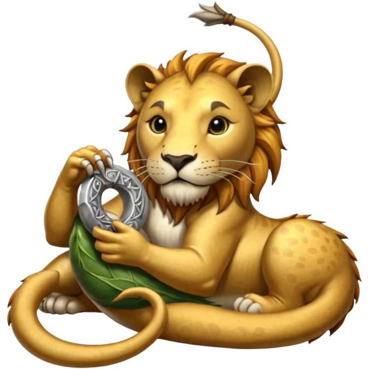 Elder Scrolls Online Lion eating its tail Ouroboro silver emoji
