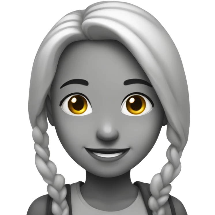 smiling girl in monochrome portrait color  emoji