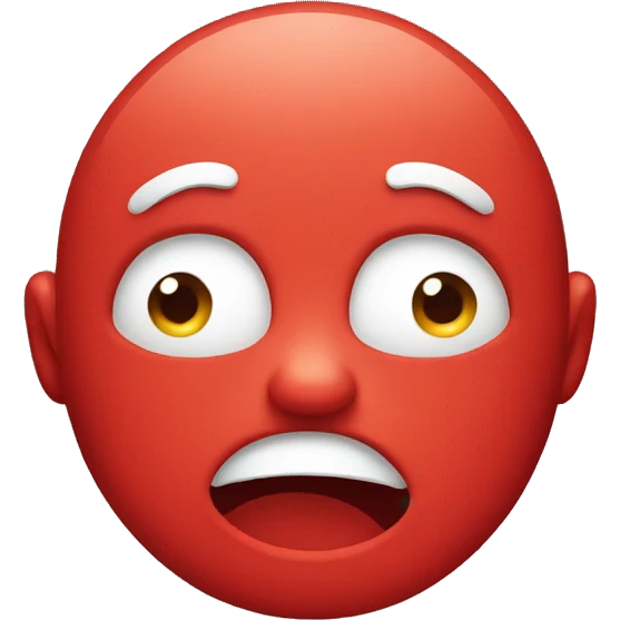 Embarrassed emoji with red face emoji
