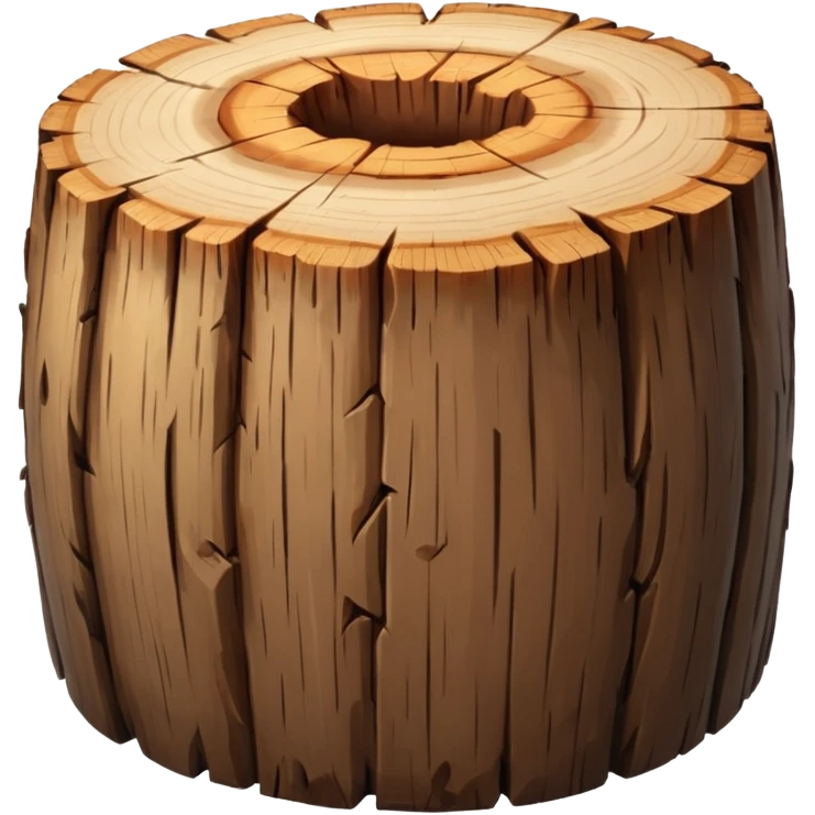 round wood log with bark emoji