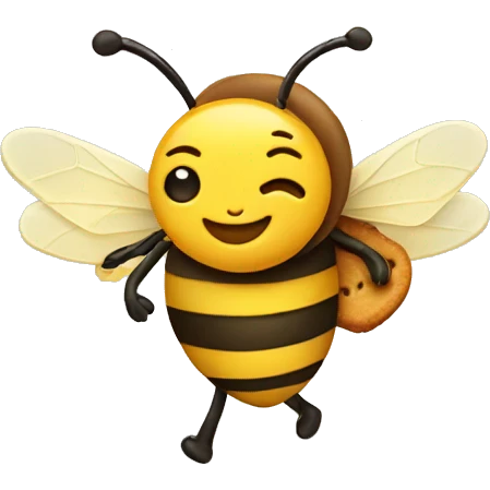 a bee carrying a heart cookie  emoji
