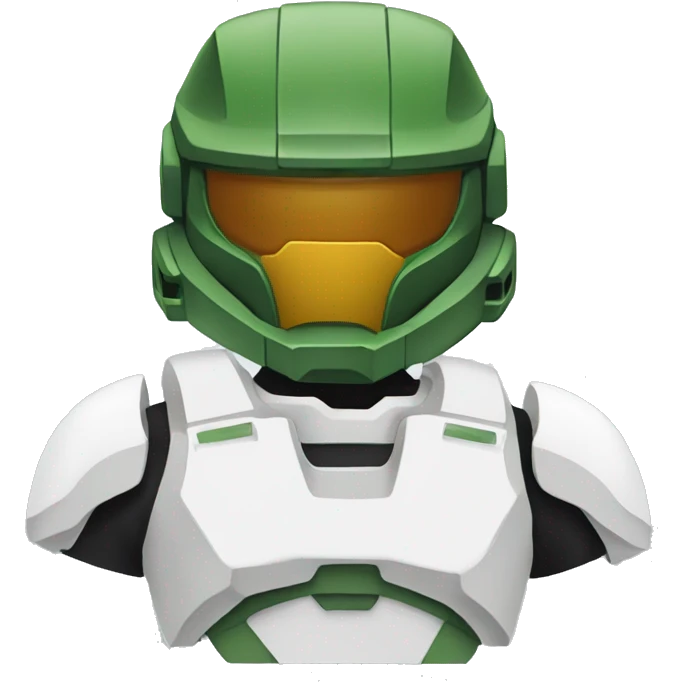 Guy wearing a white T-shirt and Master Chief Helmet emoji