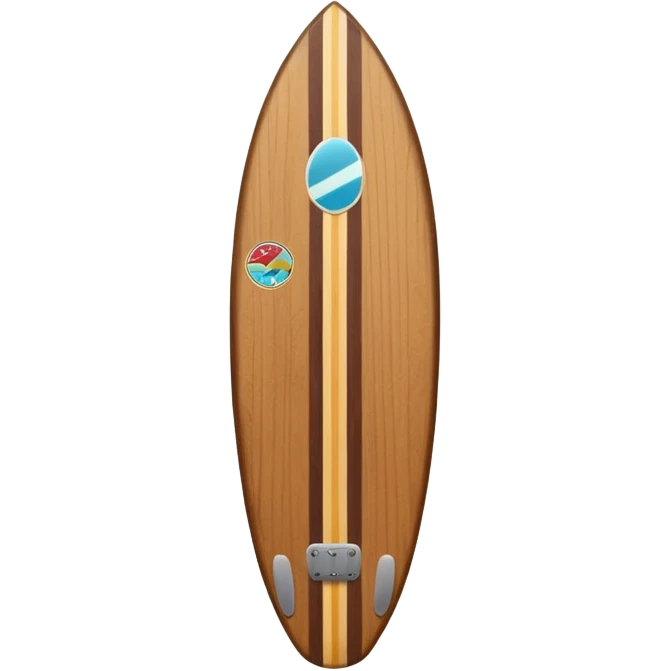 1 brown Surfboard with Sticker emoji