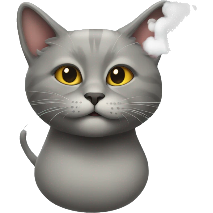 cat with smoke emoji