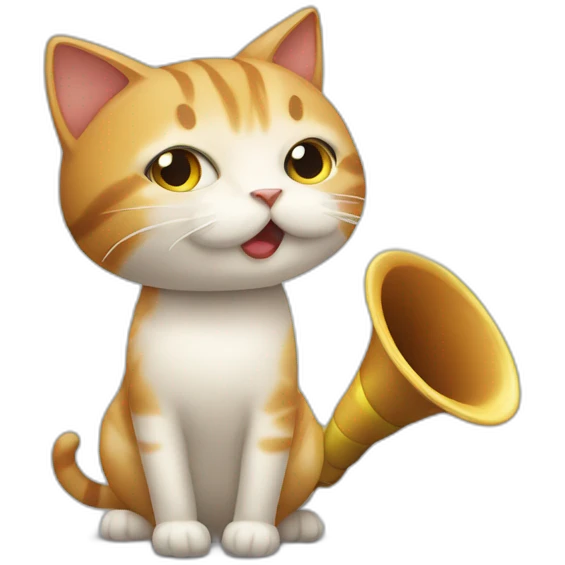 Honking horn on cat emoji