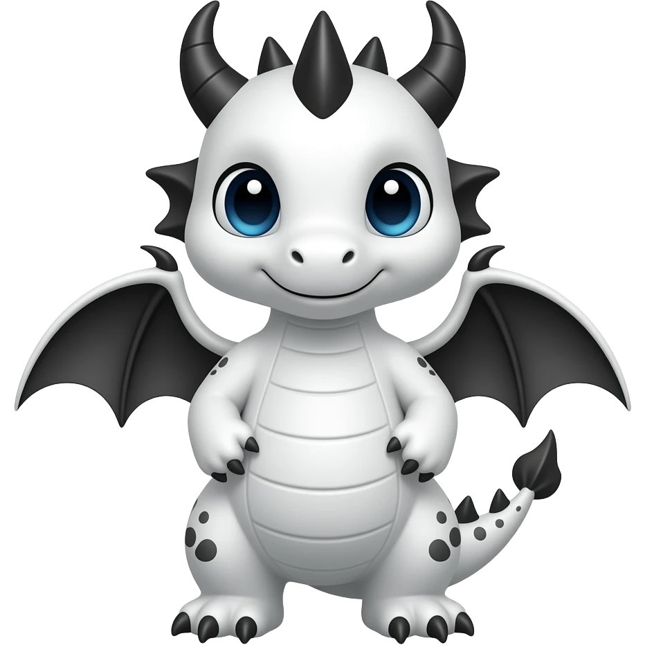 White/black baby dragon emoji