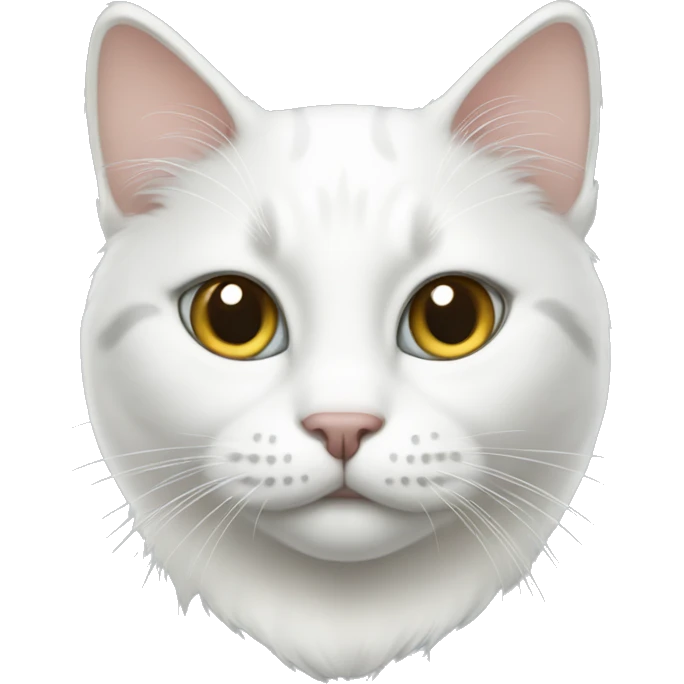 White cat with gray spots emoji