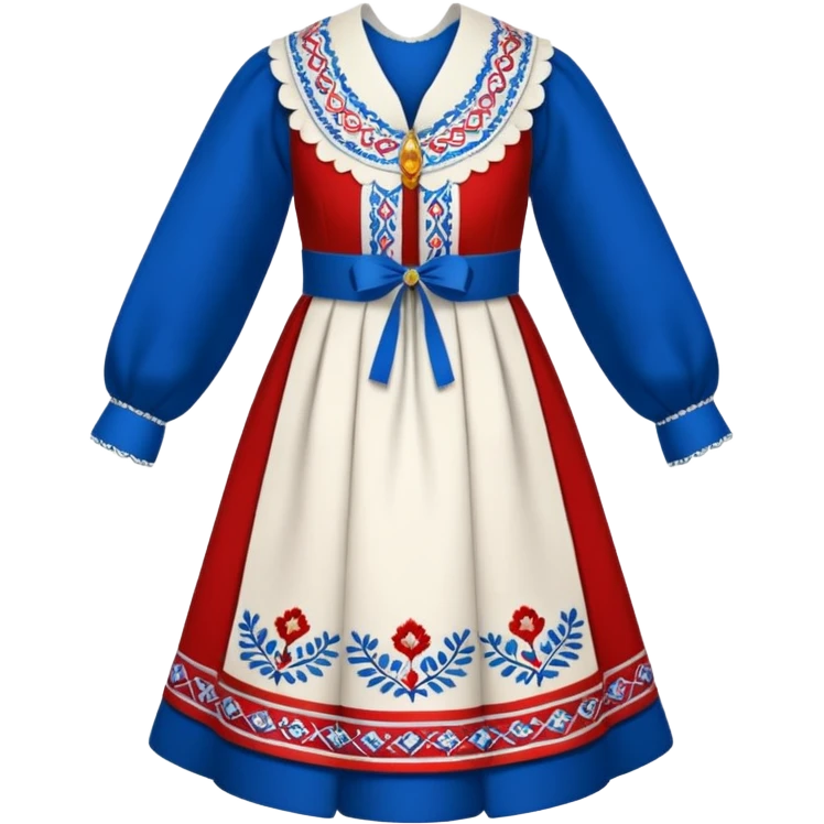 Traditional red blue and white Bunad dress emoji