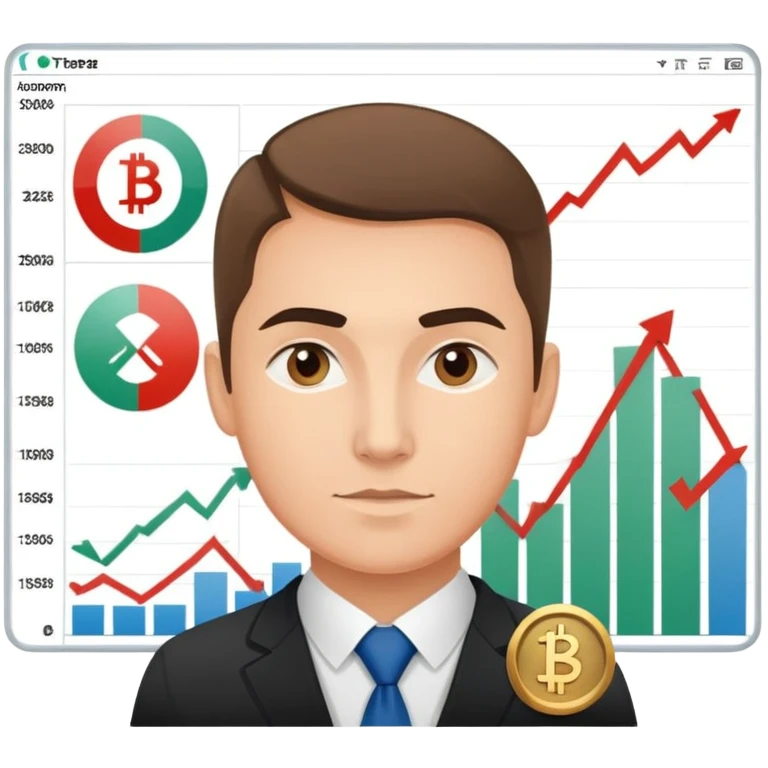 Professional MOEX trader with charts and Russian stock exchange symbols emoji