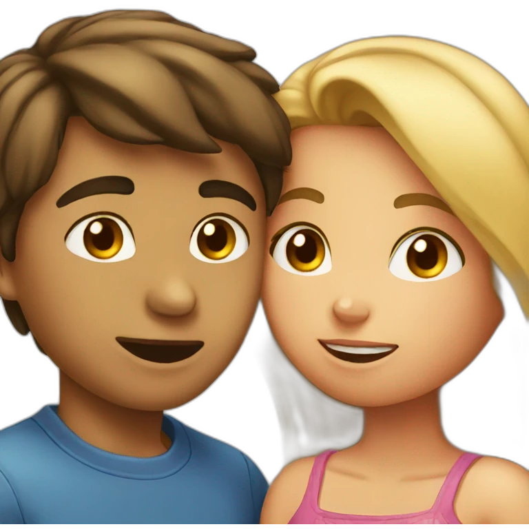 Boy and girl kissing emoji