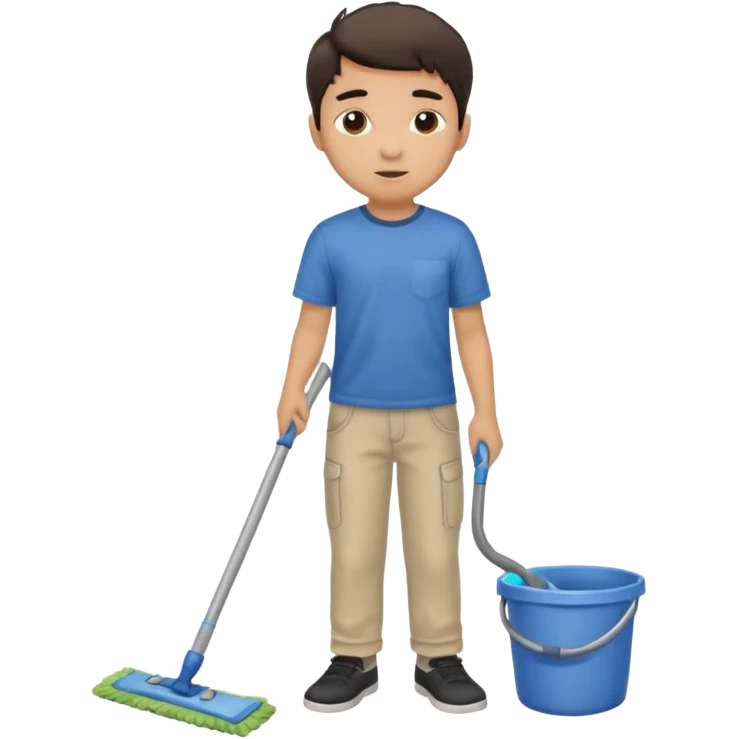 niño trapeando emoji