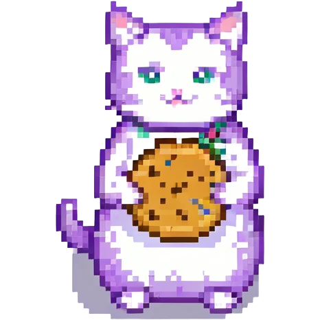 cat holding a cookie emoji
