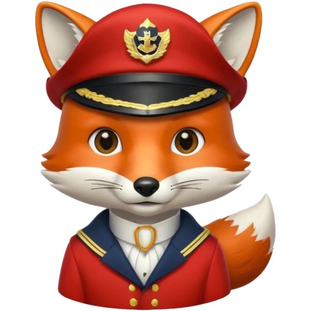 fox wearing a captain's hat emoji