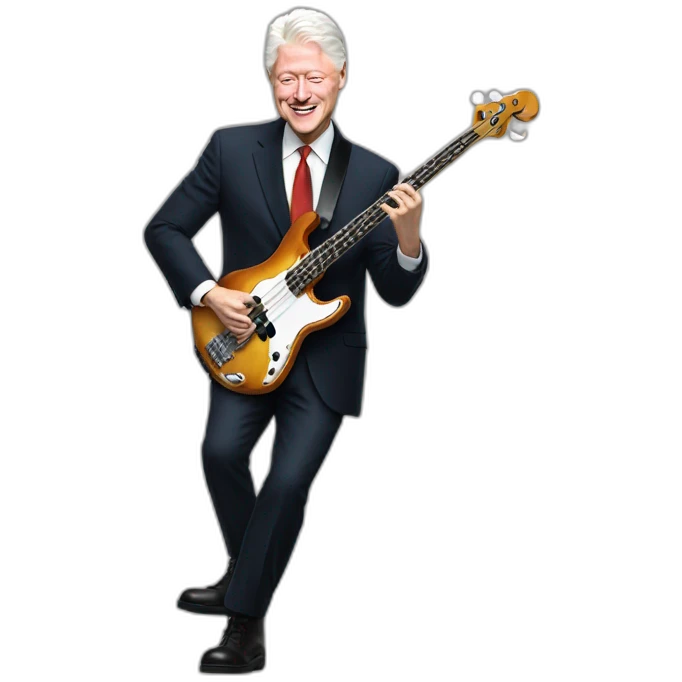 Bill Clinton playing bass emoji