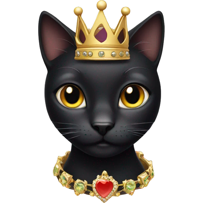 black cat wearing a crown emoji