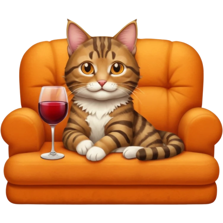 Cats On A Couch With Wine emoji