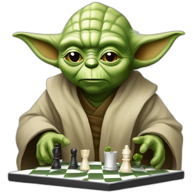 Yoda play chess emoji