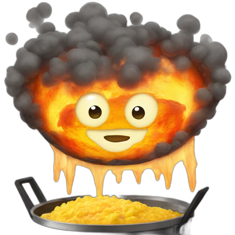calcifer from howl's moving castle eat scrambled eggs emoji