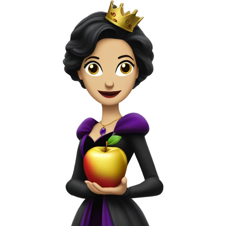 The Evil Queen Regina Mills from Once Upon A Time, holding a golden apple,smirking evily. emoji
