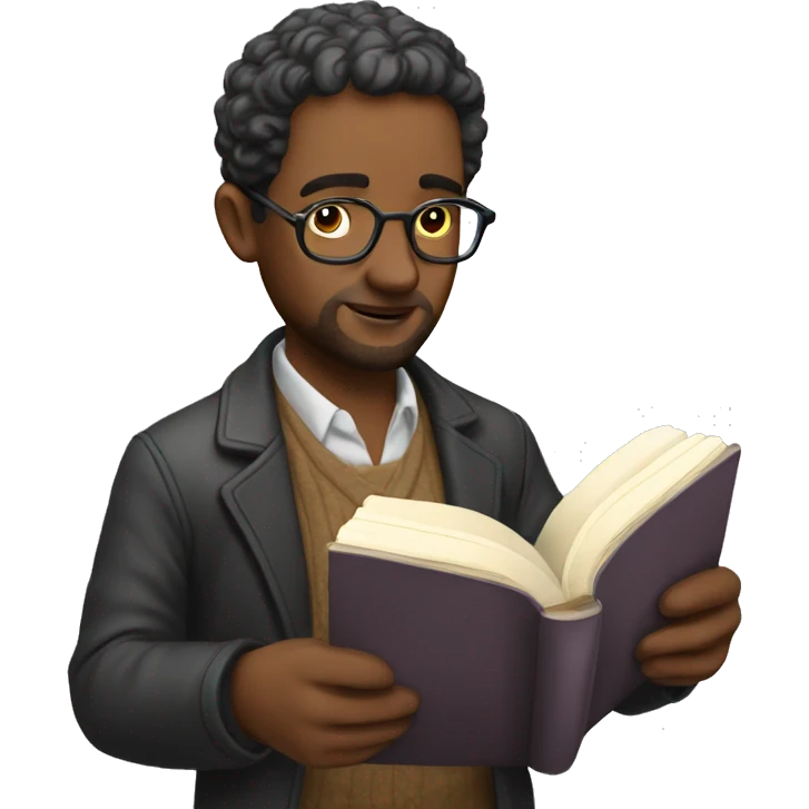 a literary curator with a book in his hands emoji