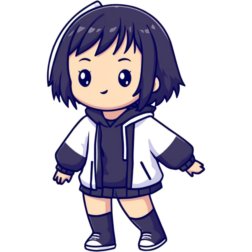 Black anime girl emoji