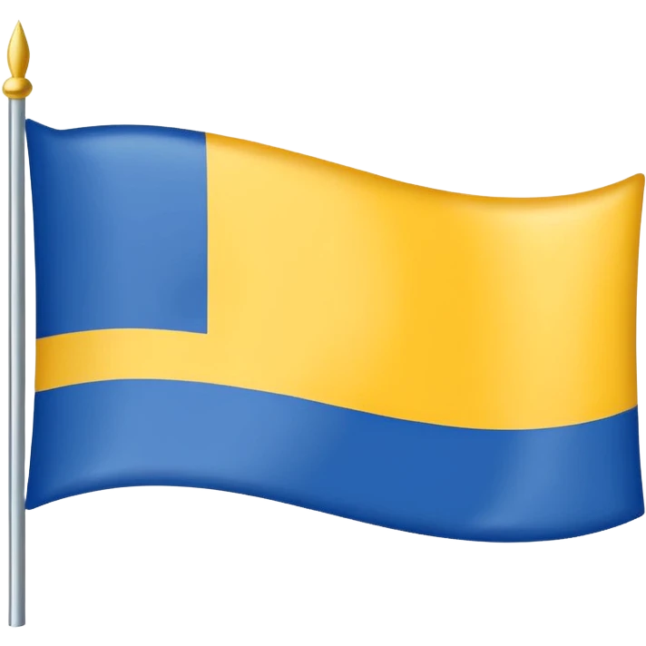 Un drapeu avec 3 couleurs a l'horizontal , le bleu en haut le blanc au centre et le jaune en bas  emoji