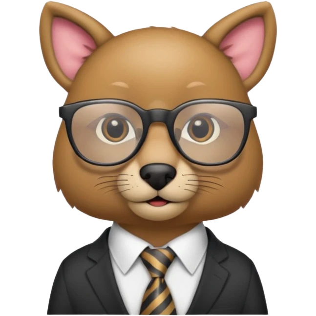 glasses animal with tie emoji