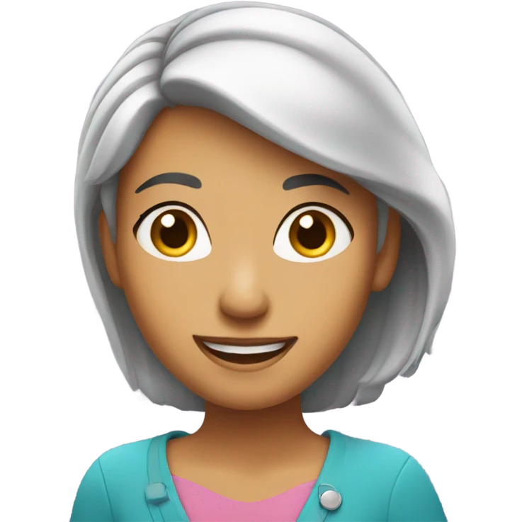 Cartoon female character with a relaxed smile emoji