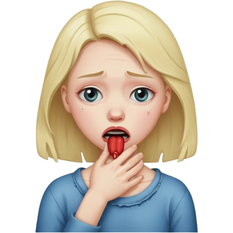 Girl choking herself emoji
