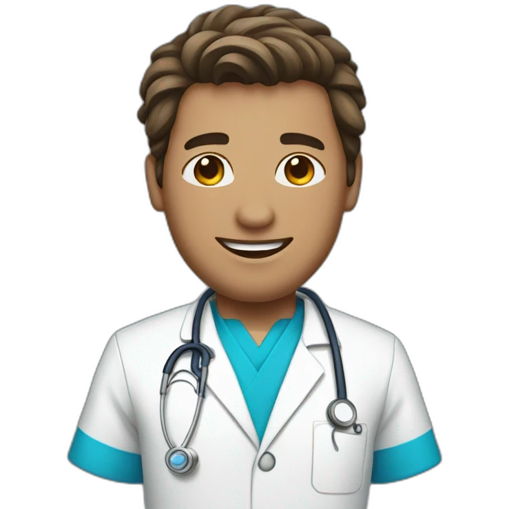 Male nurse in blue scrubsuit emoji