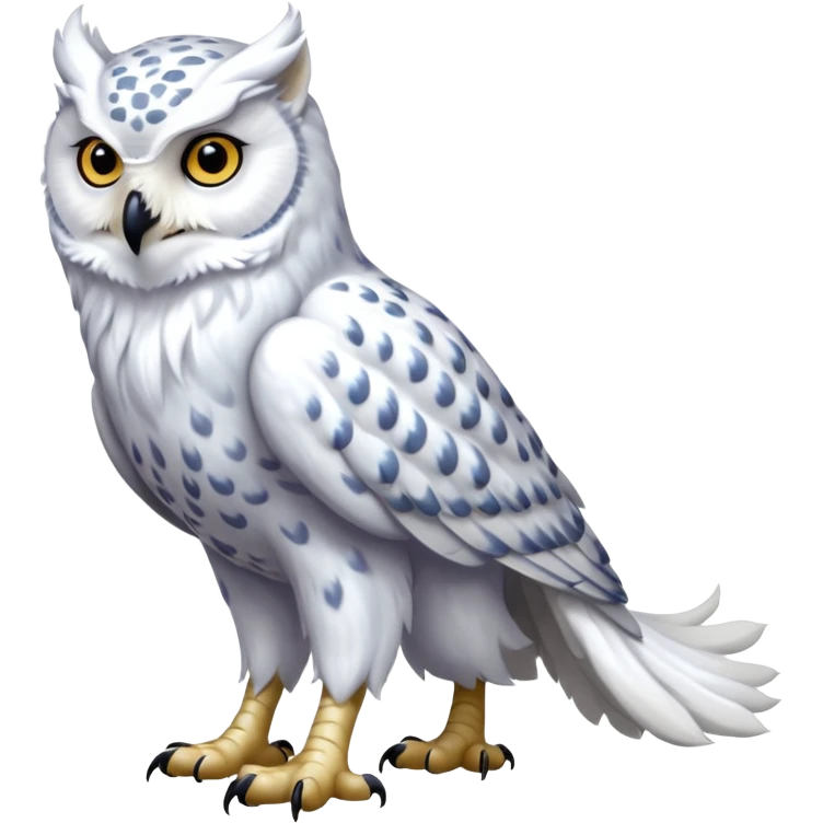 Realistic wild natural elegant pretty beautiful handsome shiny colorful furry 4-legged digitigrade snowy-owl-arctic-fox-snow-leopard-gryphon-griffin-albino-lion-fusion-hybrid-fursona-furry-animal-creature, full body, hyper-realism, long tufted tail emoji