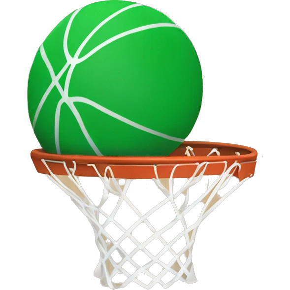Basketball with green white flag  emoji
