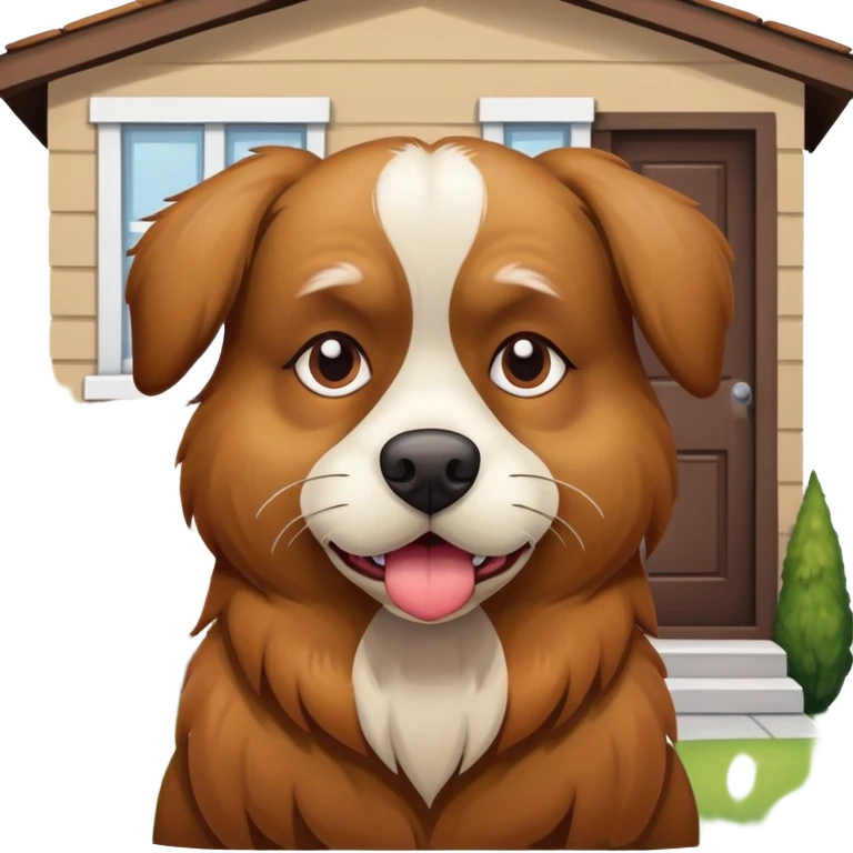 Ugly dog in front of a house emoji