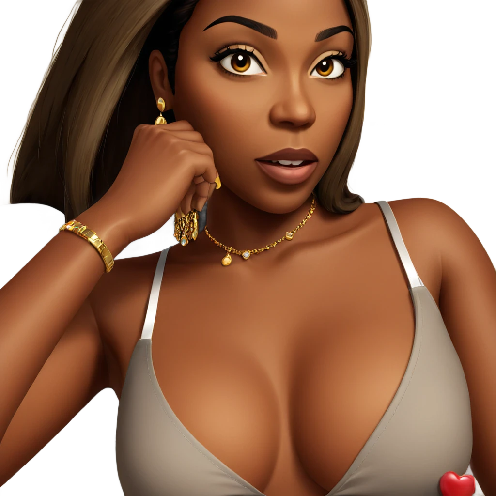 dark-skinned beauty with jewelry emoji