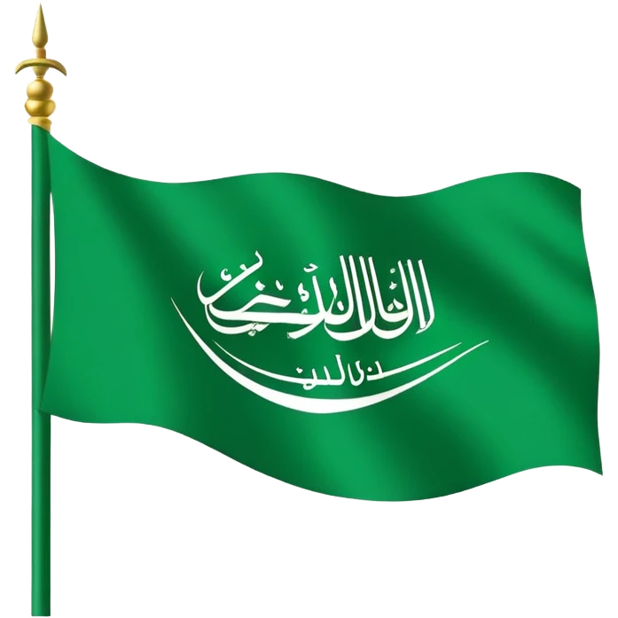 Saudi Arabian flag with green background and white script emoji