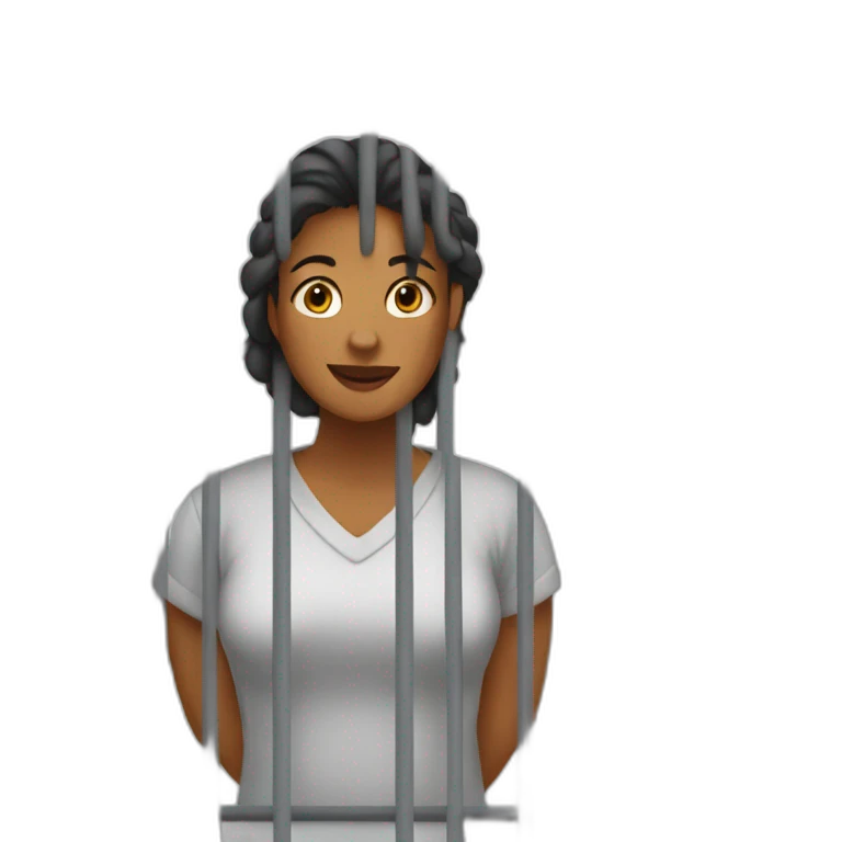 A woman in a jail cell emoji