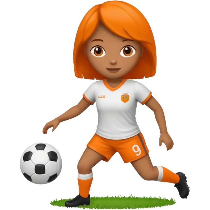 Boneca segurando uma Bola de futebol que está queimando emoji
