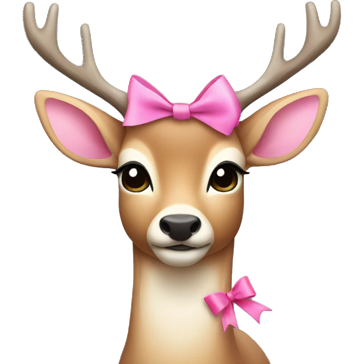Deer with pink bow emoji