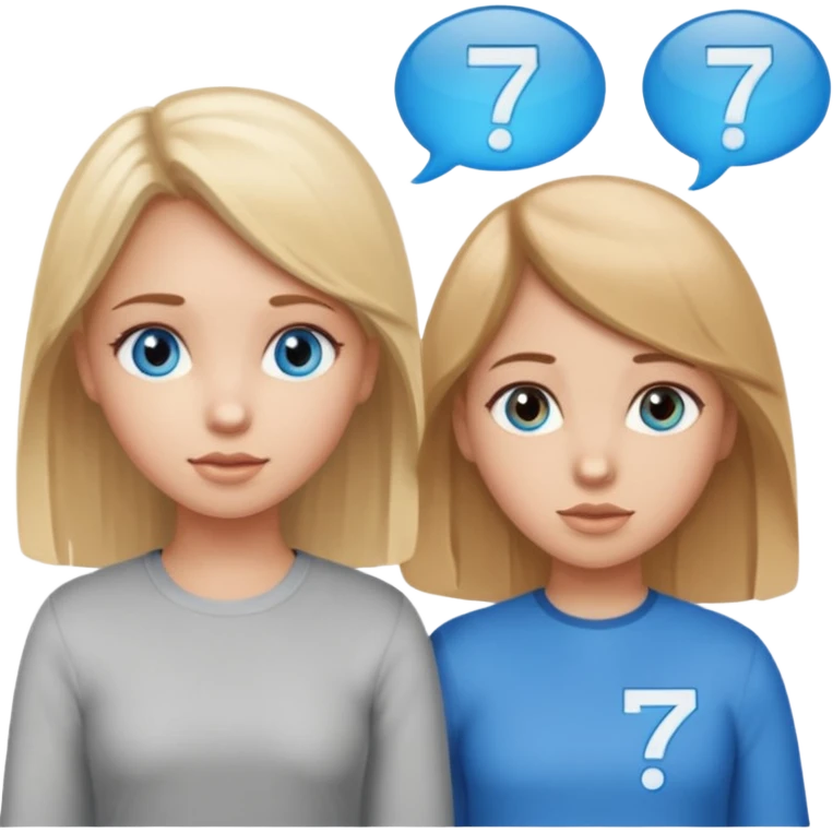 Two girls one with blond hair and one with brown hair both blue eyes with speech marks saying  six seven  emoji