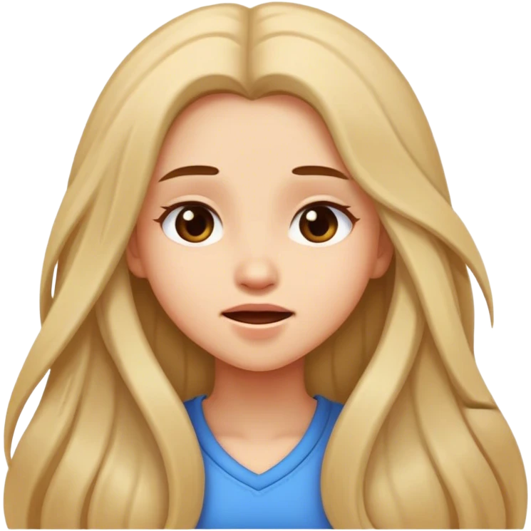 girl with long hair portrait cute emoji