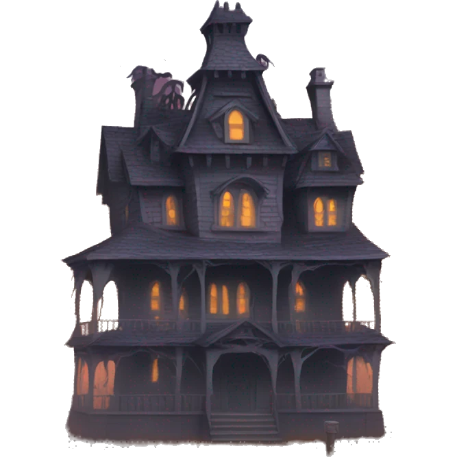 Haunted House with spooky trees emoji