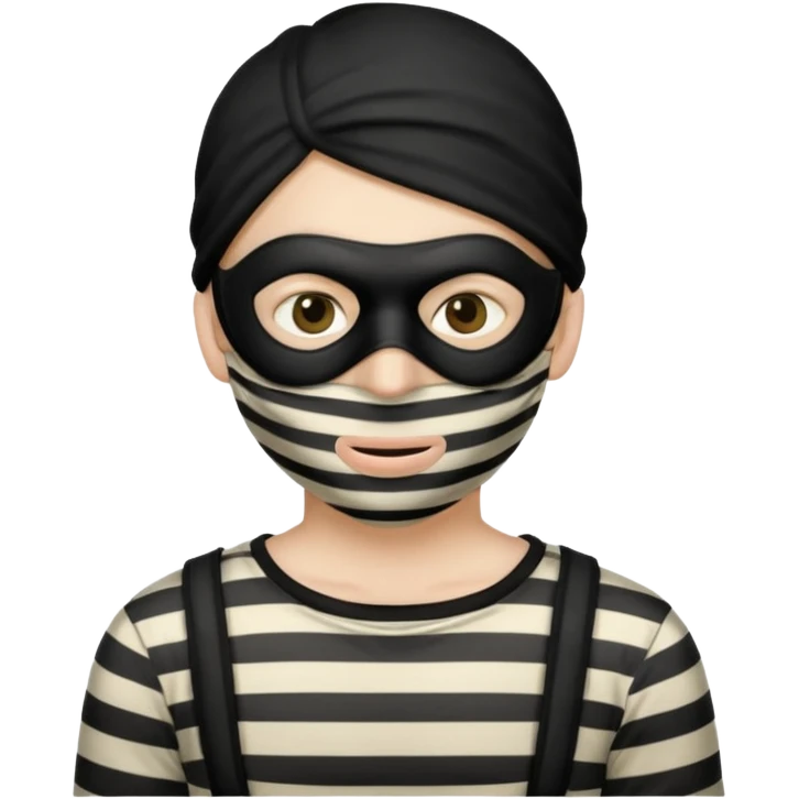 thief, with stripped shirt,thief mask. emoji
