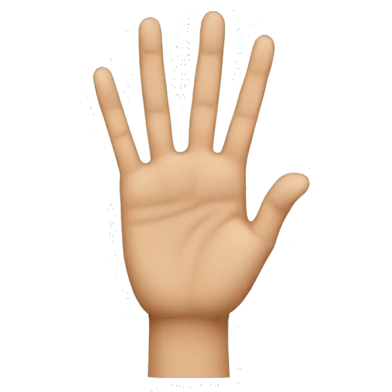 four fingers up emoji