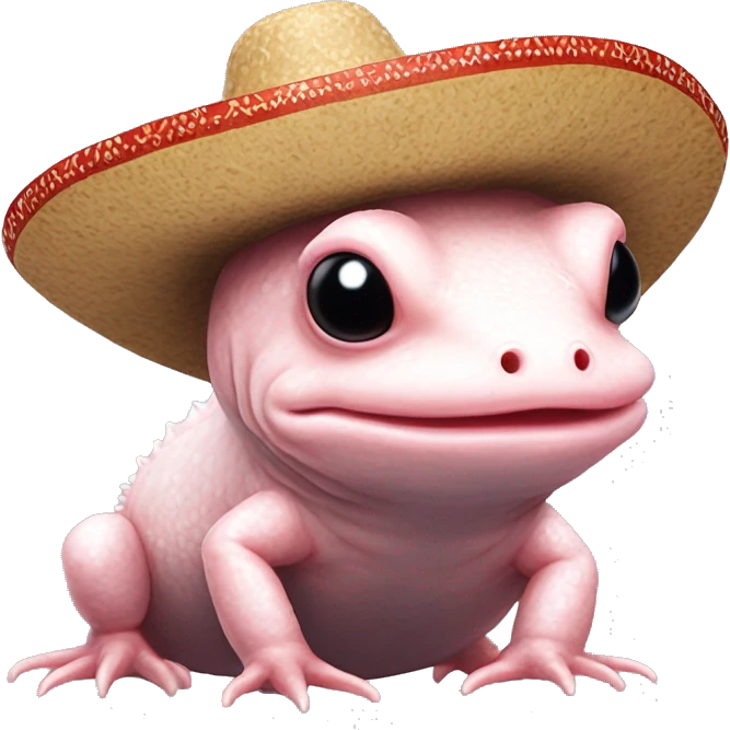 Axolotl  with a sombrero hat￼￼ emoji