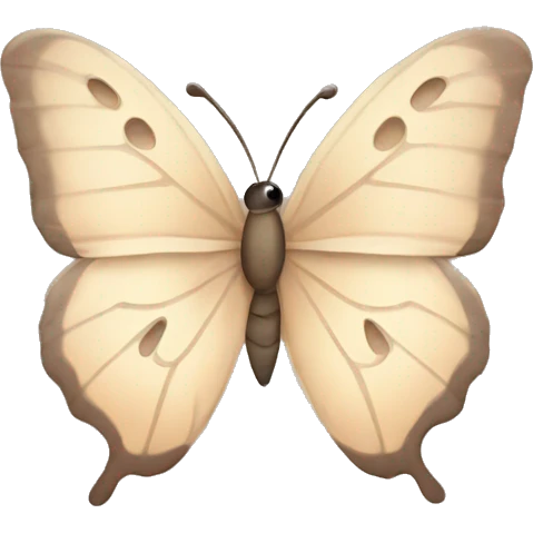 Adorable beige pastel butterfly emoji