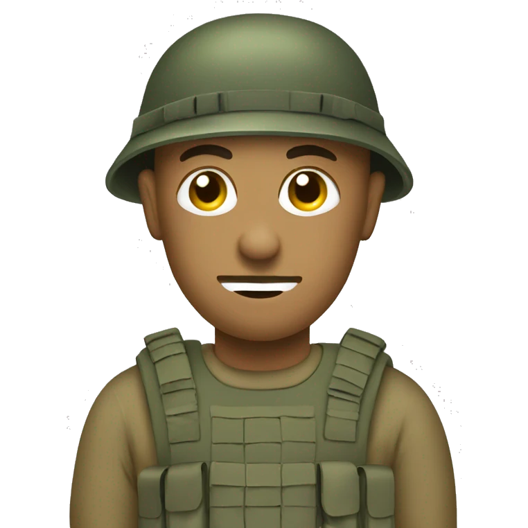 a soldier that is doing video editing on a mac emoji