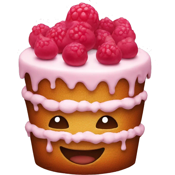 Cake with a face emoji