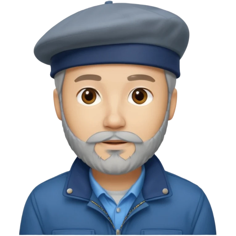 Man with Light Grey Beret – Beard, blue jacket, light beanie.







 emoji